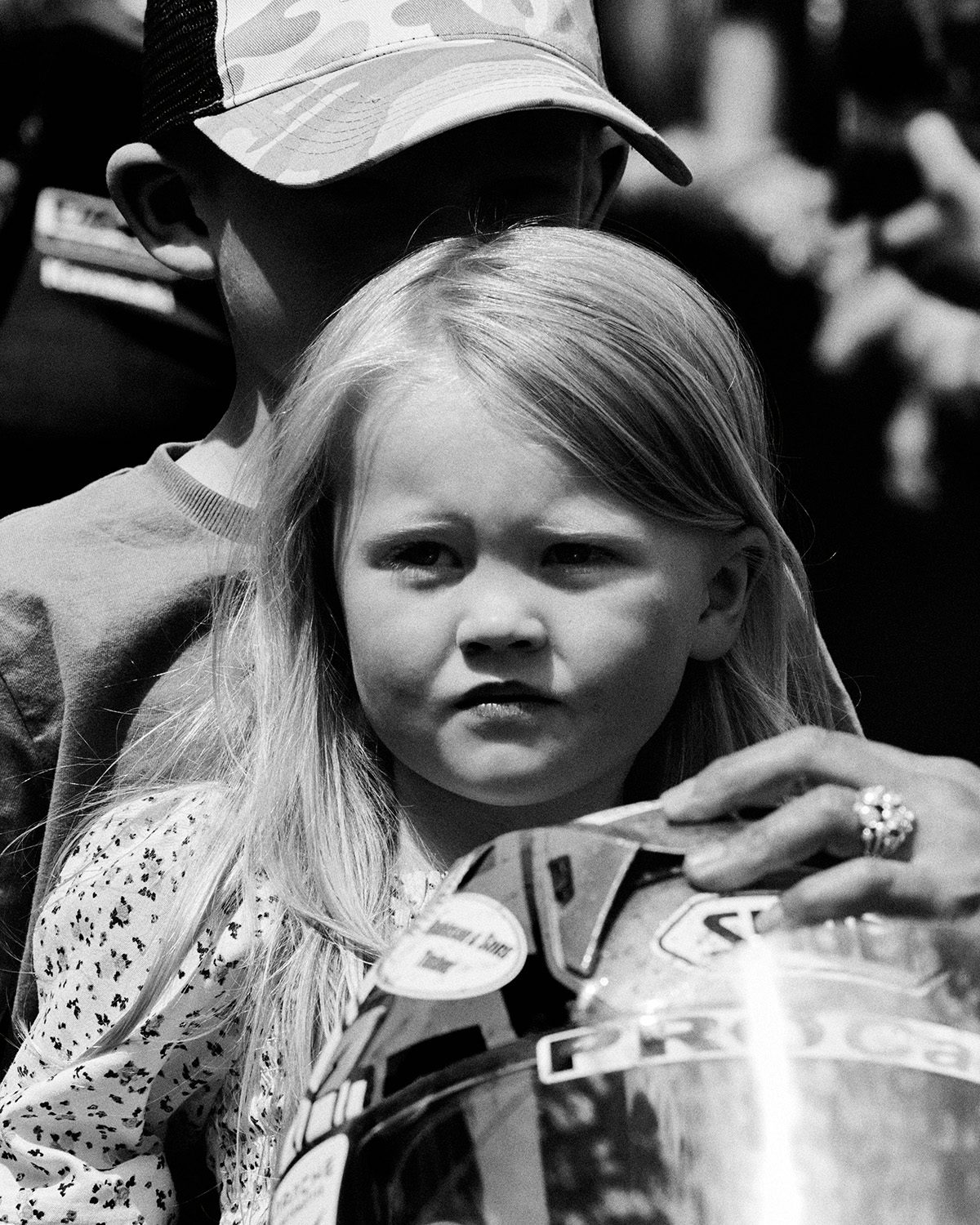 Black and white photo of a child from Belstaff centenary book